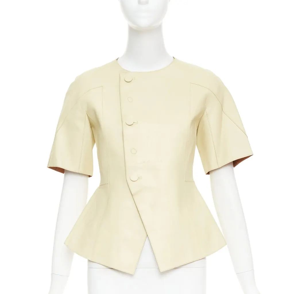 Marni Yellow Leather Leather Jacket Yellow Leather Fair - Front View