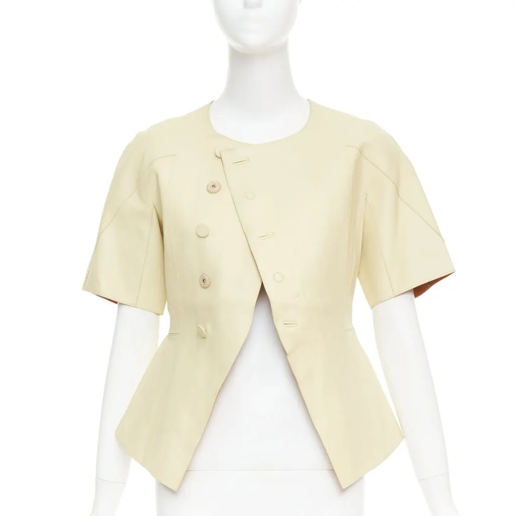 Marni Yellow Leather Leather Jacket Yellow Leather Fair - Inside View