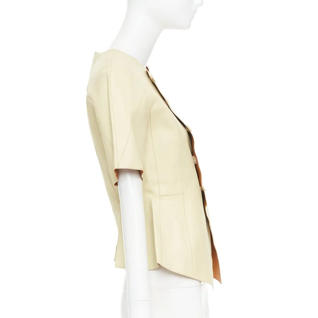 Marni Yellow Leather Leather Jacket Yellow Leather Fair - Model View