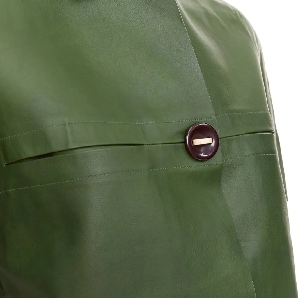 Marni Green Leather Leather Jacket Green Leather Very good - Back View