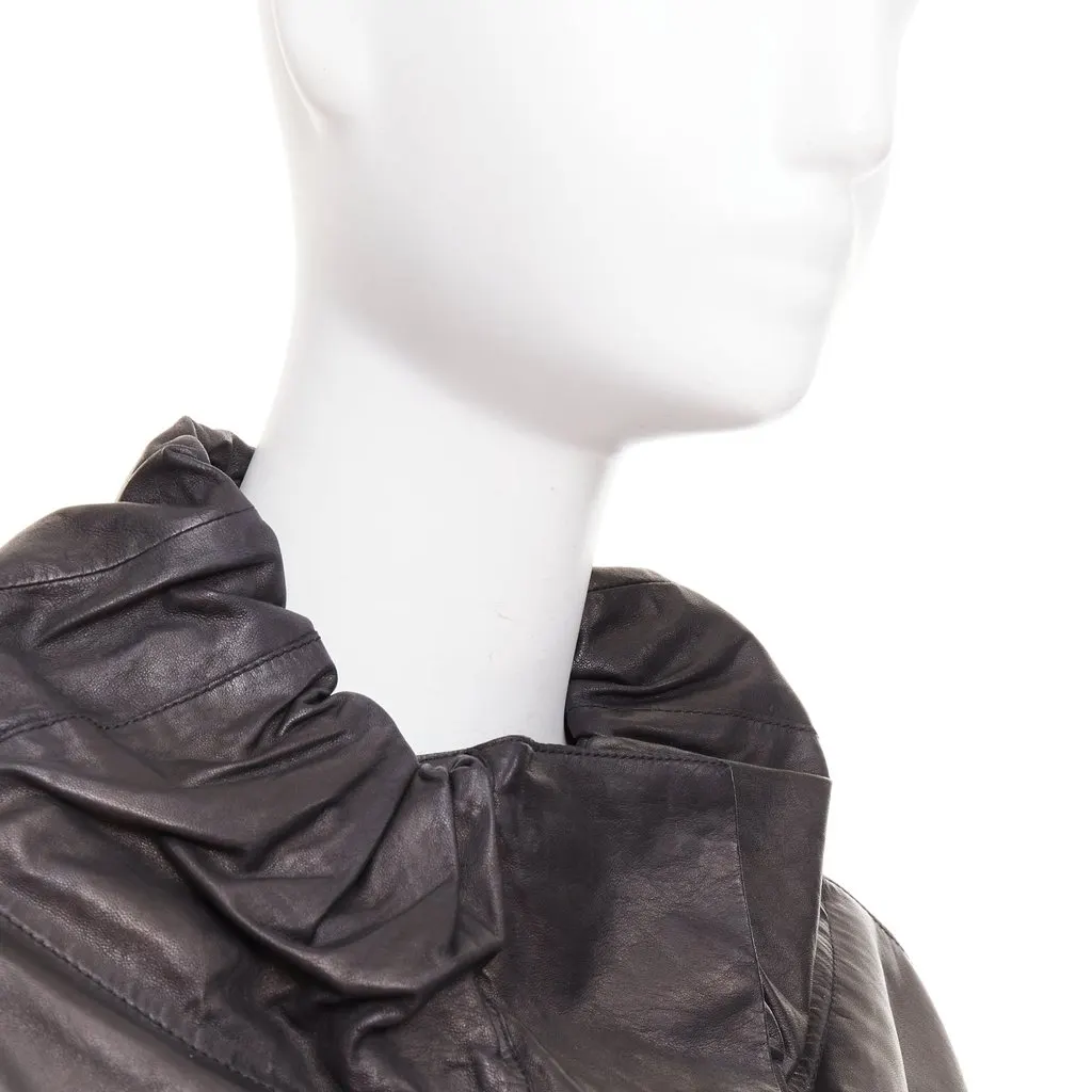 Marni Black Leather Leather Jacket Black Leather Very good - Back View