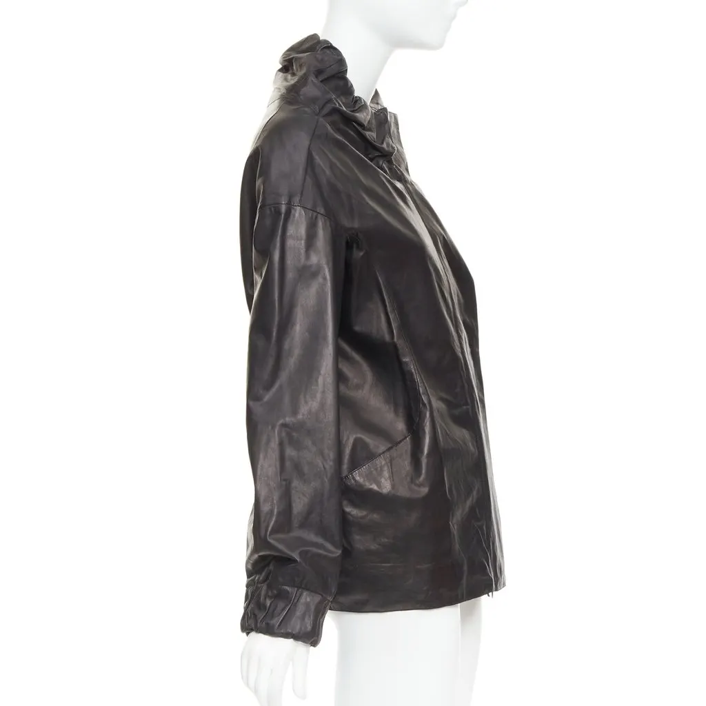Marni Black Leather Leather Jacket Black Leather Very good - Box View