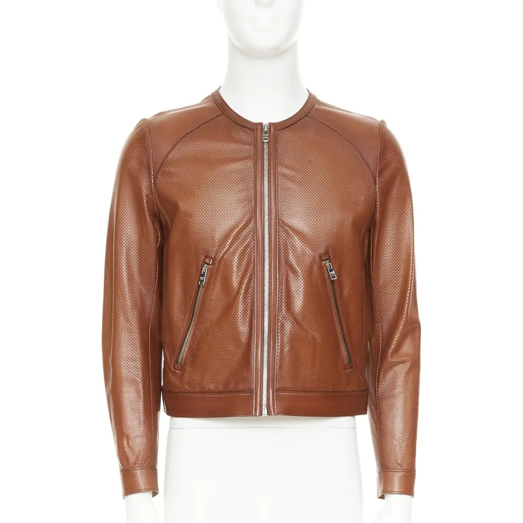 Prada Brown Leather Coat Brown Leather Good - Inside View