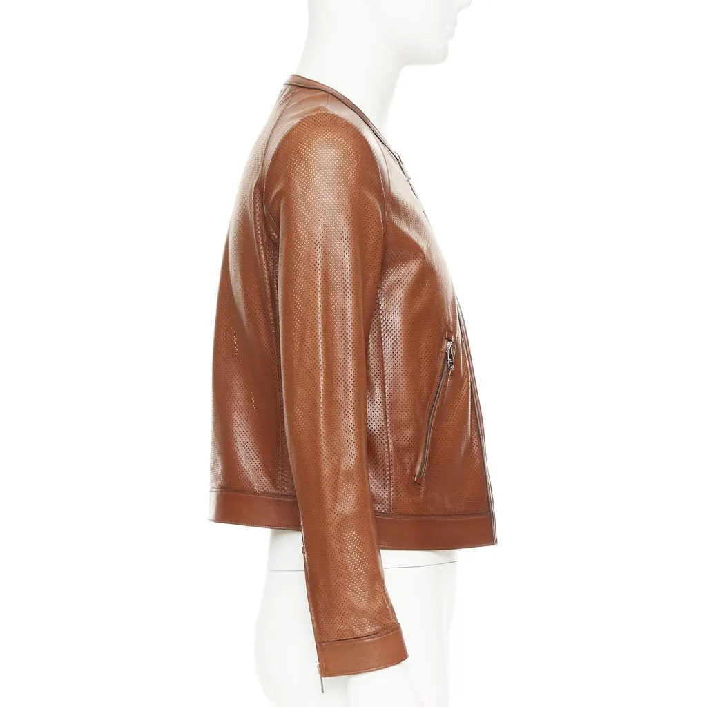 Prada Brown Leather Coat Brown Leather Good - Box View