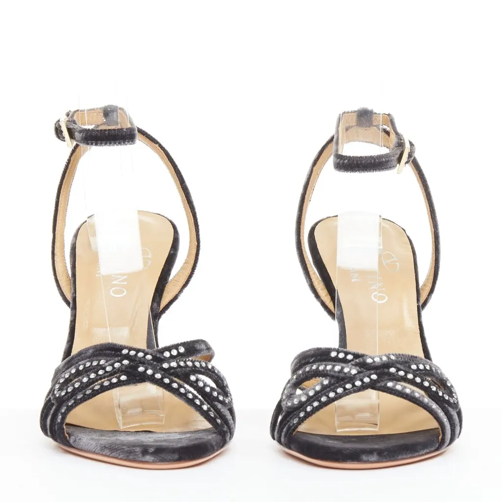 Valentino Grey Velvet Heels Grey Velvet Very good - Inside View