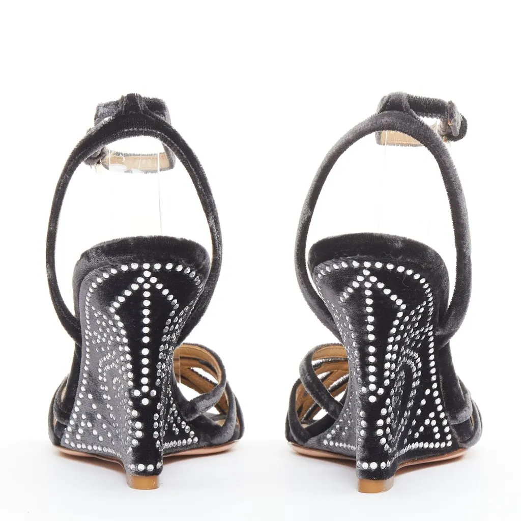 Valentino Grey Velvet Heels Grey Velvet Very good - Box View