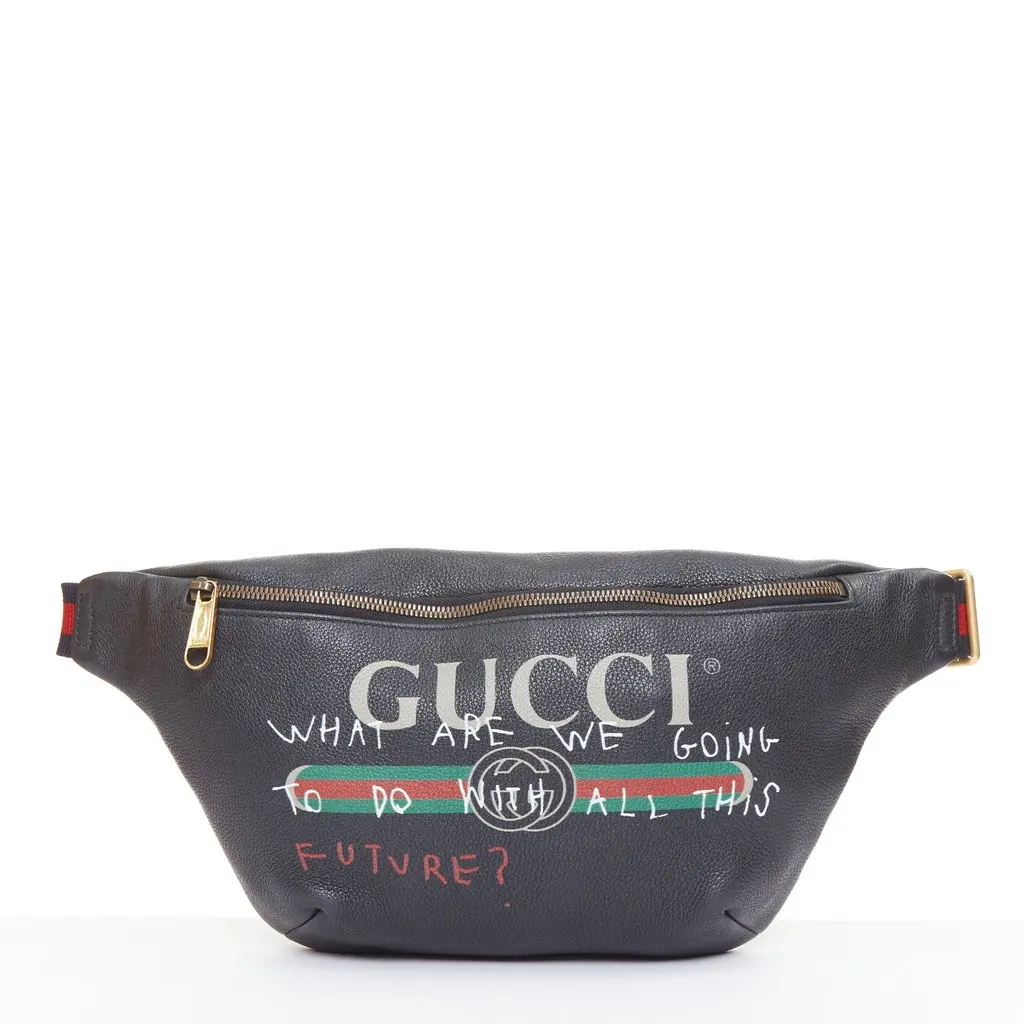 Gucci What Are We Going to Do with All This Future? Belt Bag Black Leather Very good - Front View