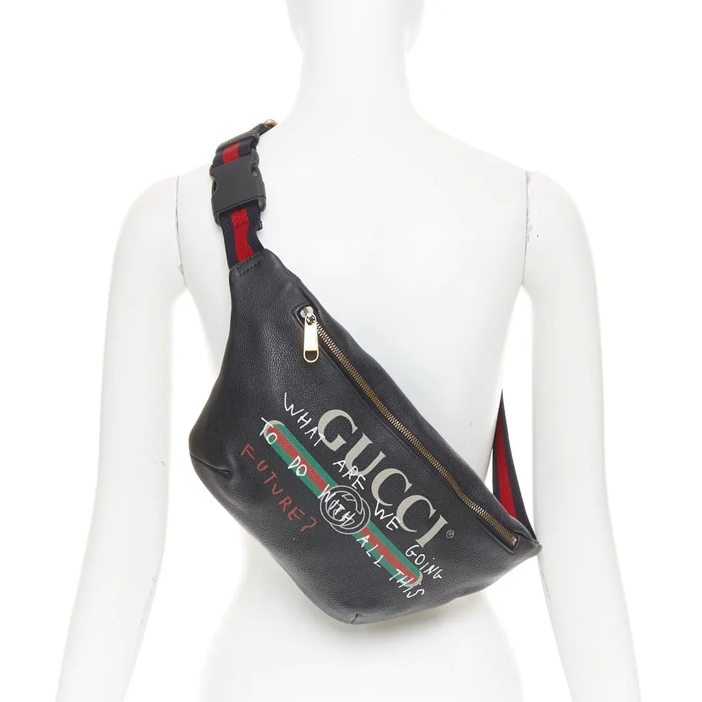 Gucci What Are We Going to Do with All This Future? Belt Bag Black Leather Very good - Back View