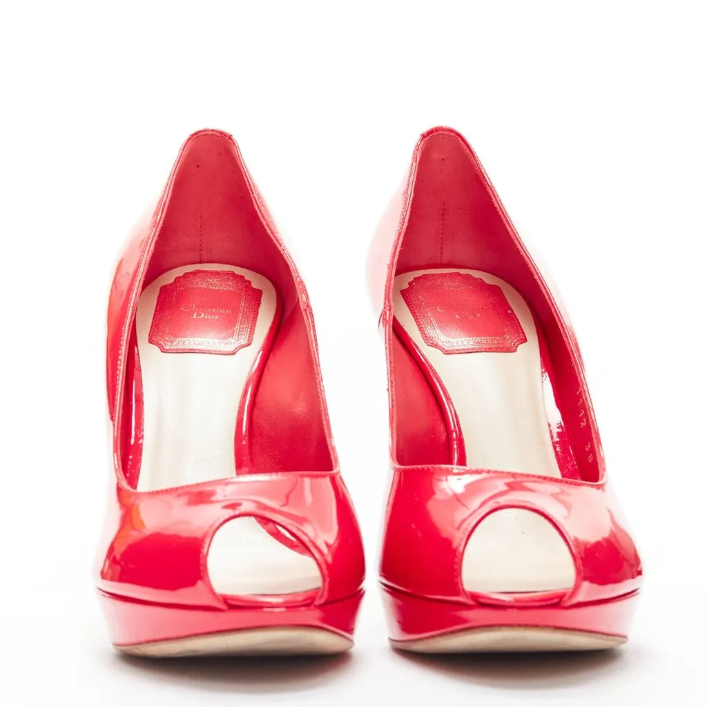 Dior Pink Patent Platforms Pink Leather Never worn - Inside View