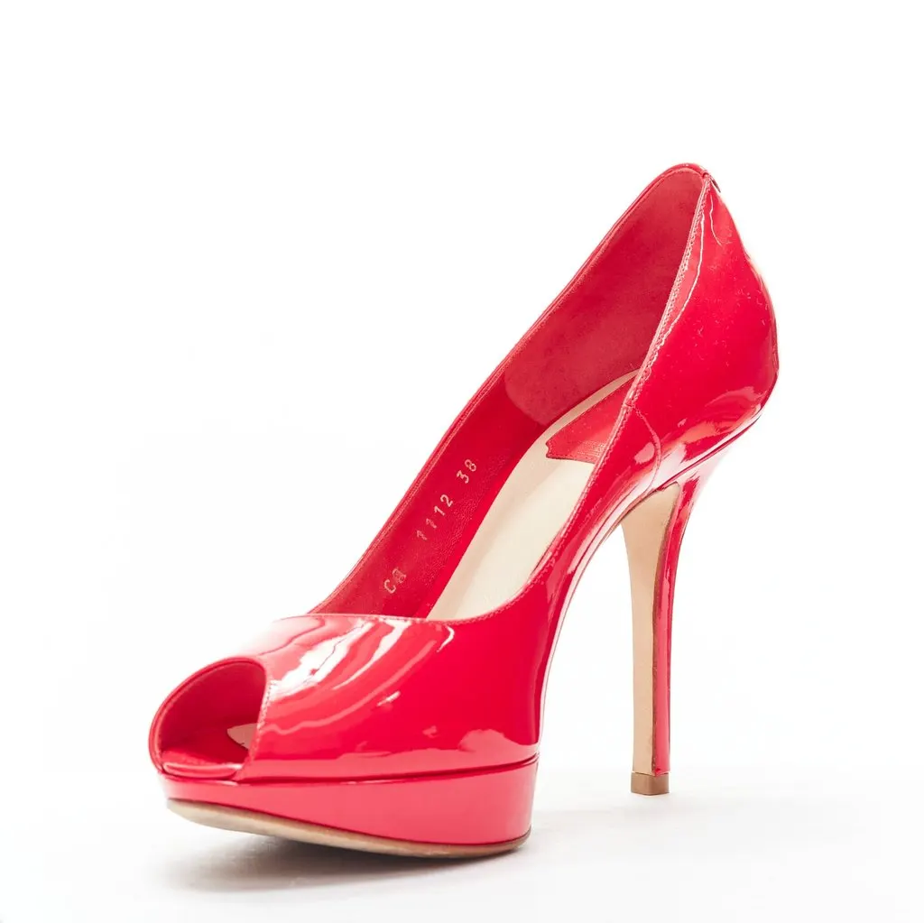 Dior Pink Patent Platforms Pink Leather Never worn - Model View
