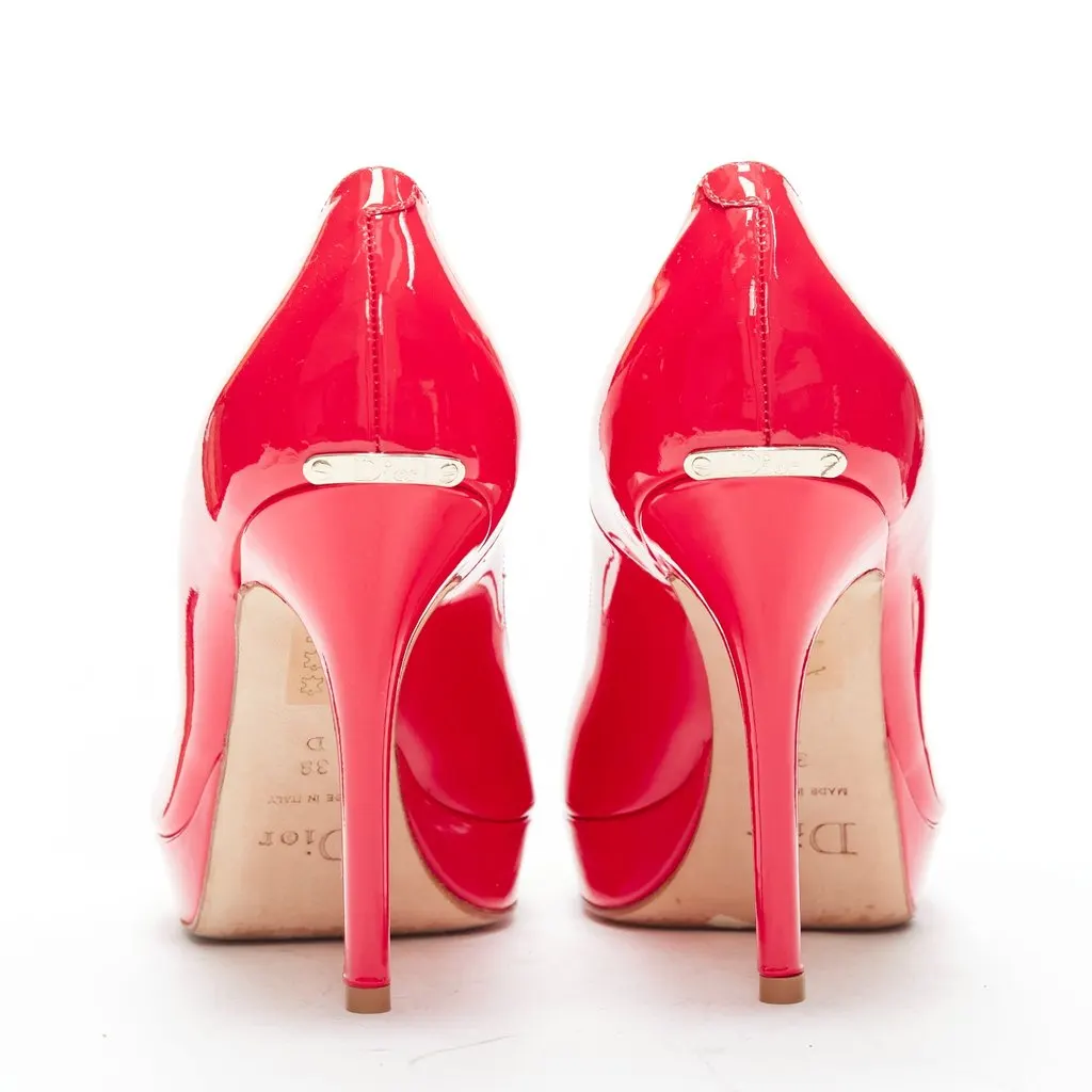 Dior Pink Patent Platforms Pink Leather Never worn - Box View