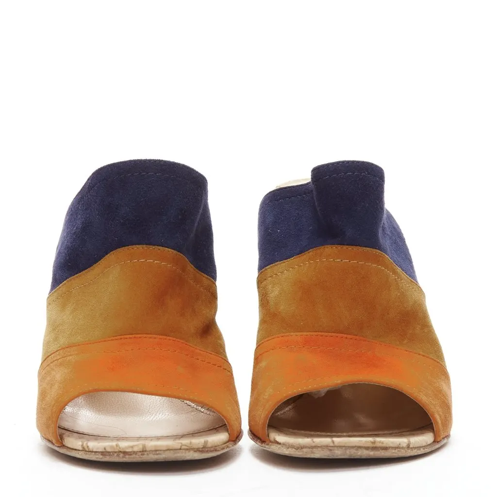 Gianvito Rossi Color Block Mules Brown Suede Very good - Inside View