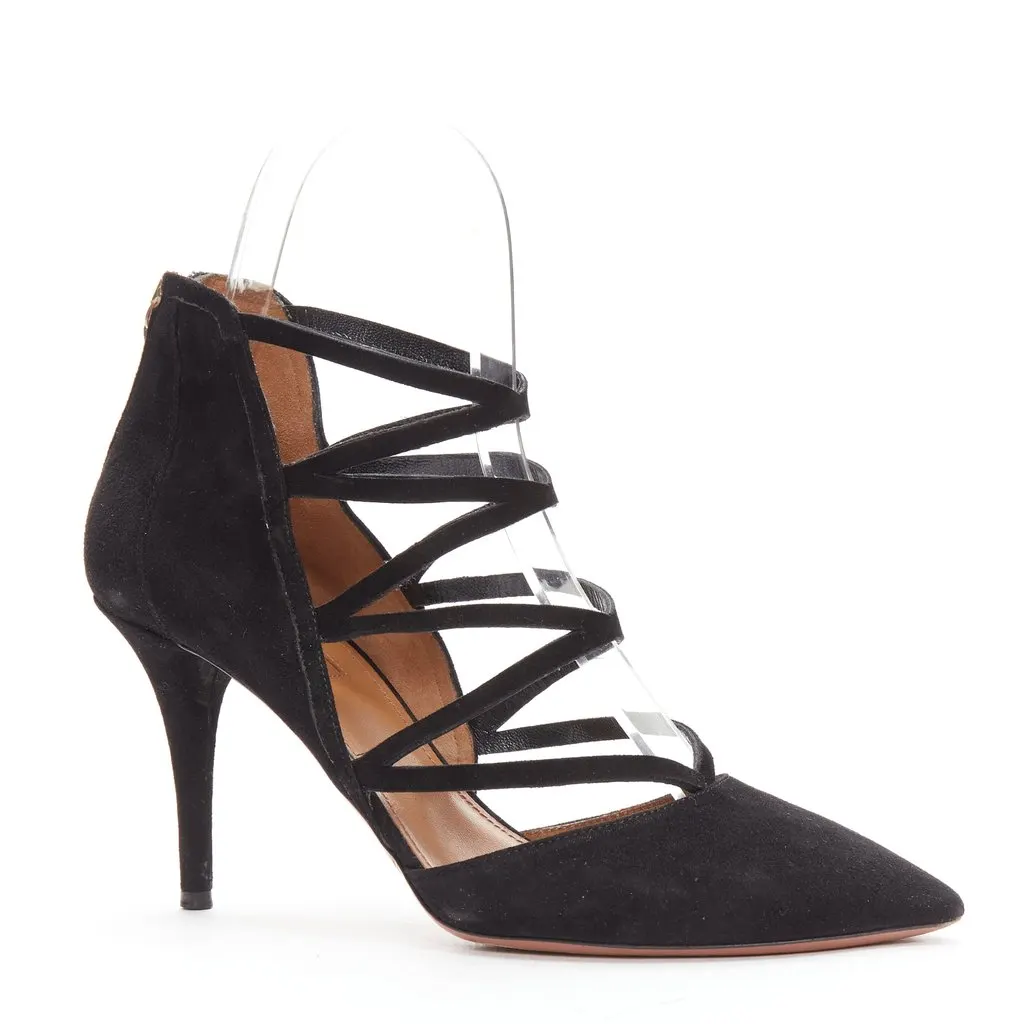 Aquazzura Electric Black Suede Good - Back View