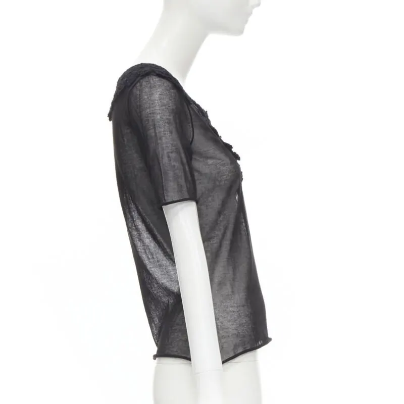 Dolce & Gabbana Crochet Lace Top Black Cotton Very good - Model View