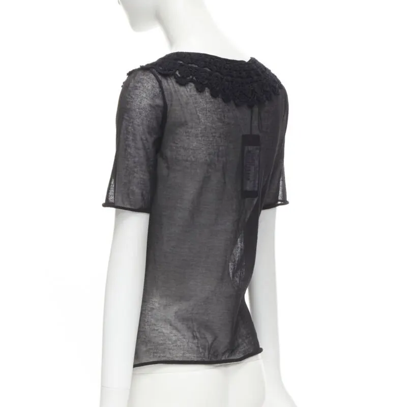 Dolce & Gabbana Crochet Lace Top Black Cotton Very good - Box View