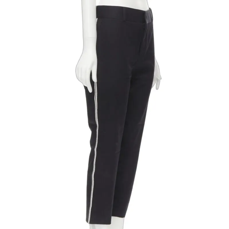 Saint Laurent Braided Formal Pants Black Polyester Never worn - Front View