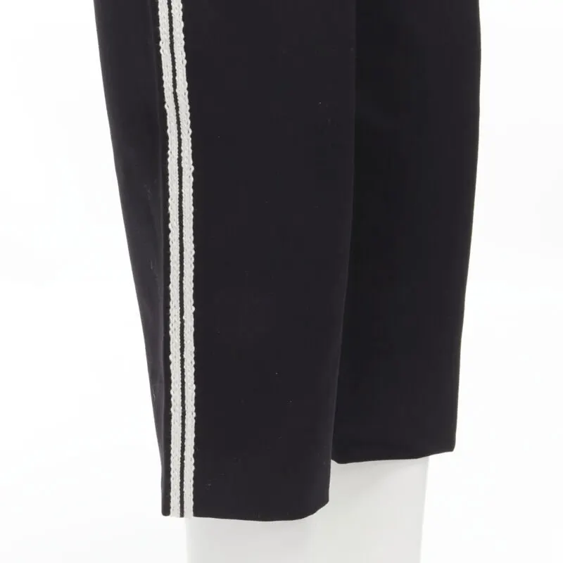 Saint Laurent Braided Formal Pants Black Polyester Never worn - Back View