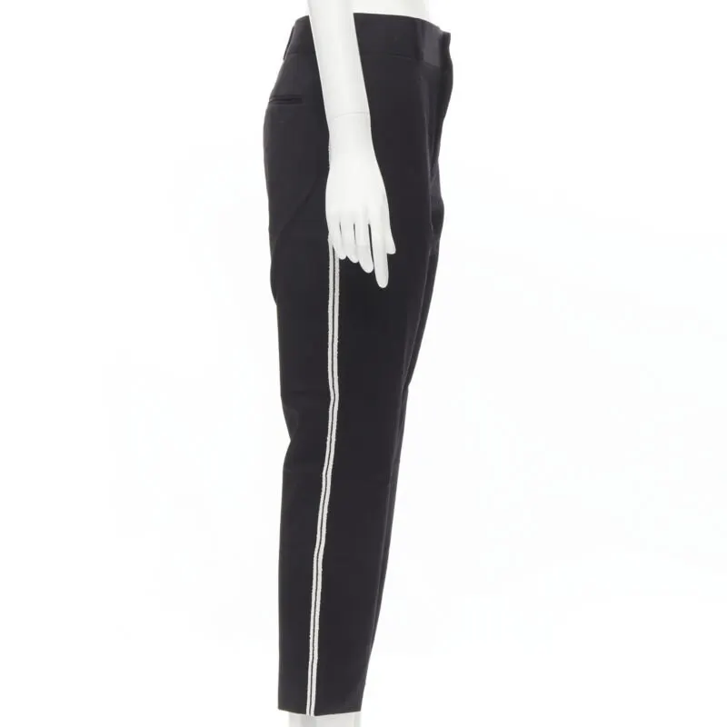 Saint Laurent Braided Formal Pants Black Polyester Never worn - Model View