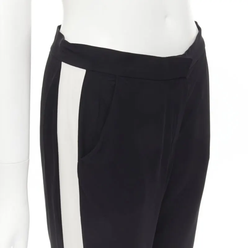Lanvin Stripe Black Pants Black Viscose Never worn - Back View