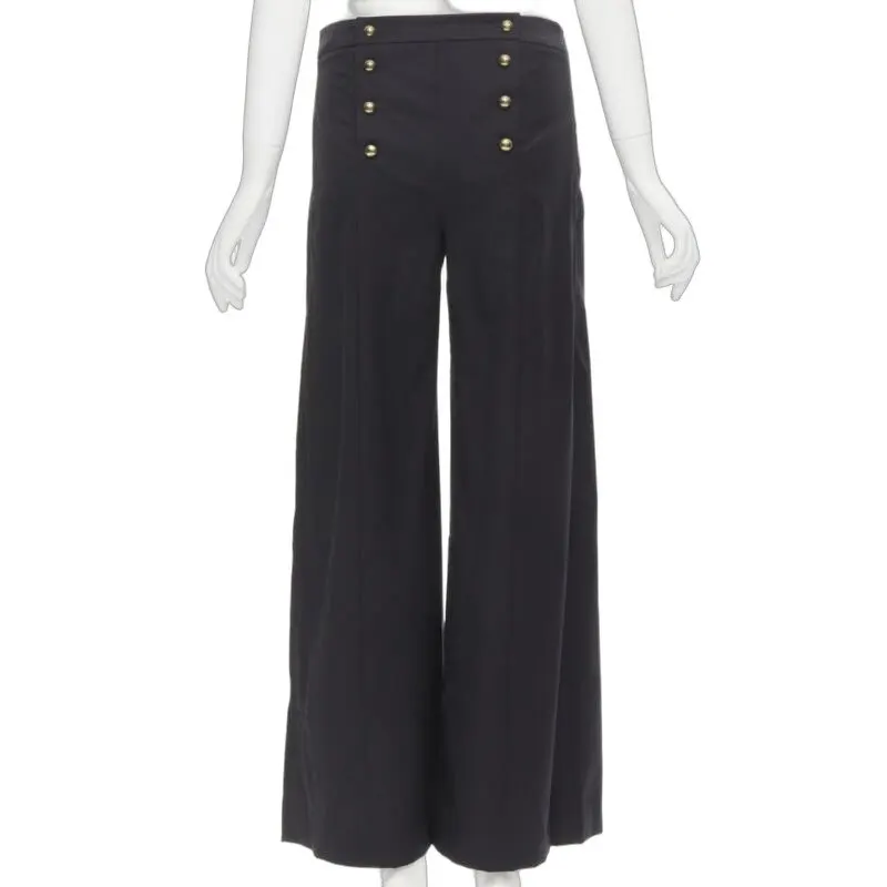 JW Anderson Gold Button Pants Black Wool Never worn - Front View