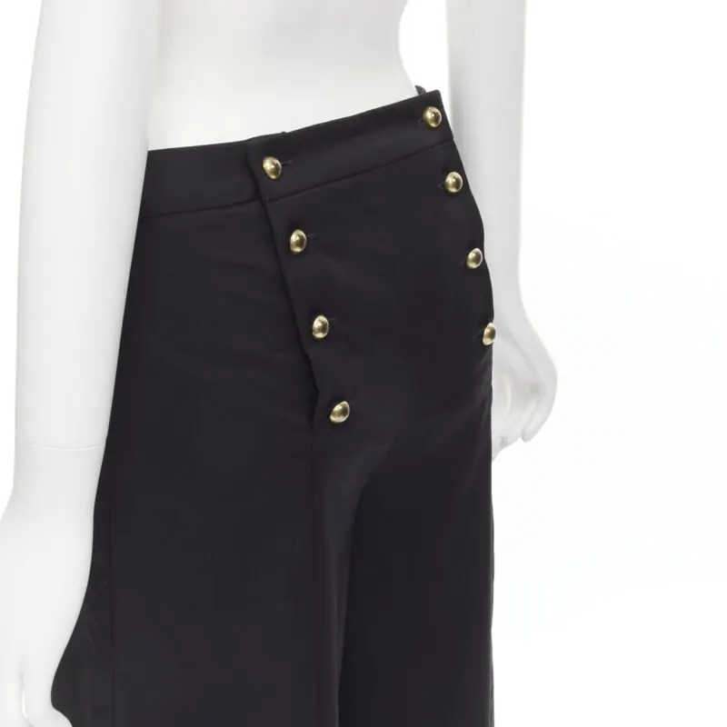 JW Anderson Gold Button Pants Black Wool Never worn - Back View