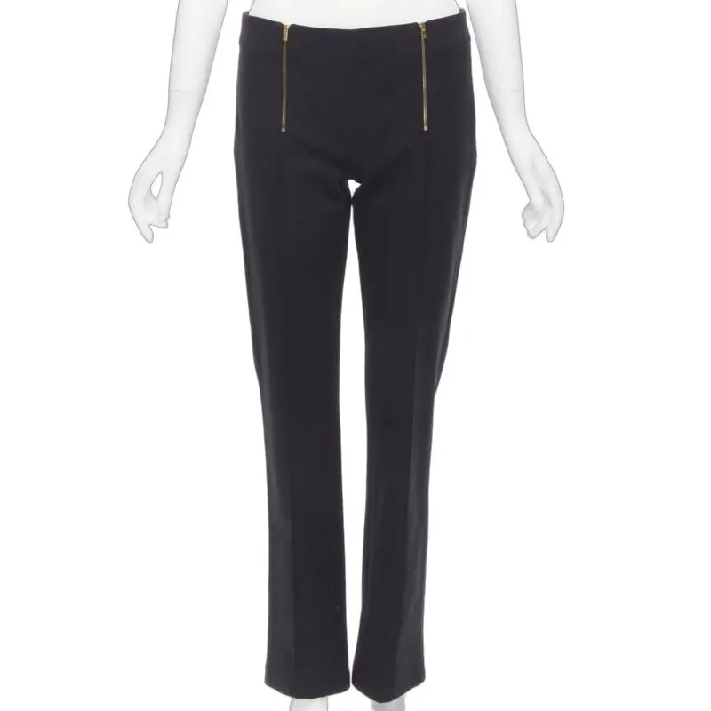 The Row Gold Zipper Leggings Black Polyester Never worn - Front View
