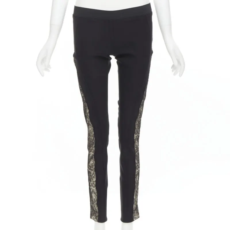 Stella McCartney Lace Side Pants Black Wool Never worn - Inside View