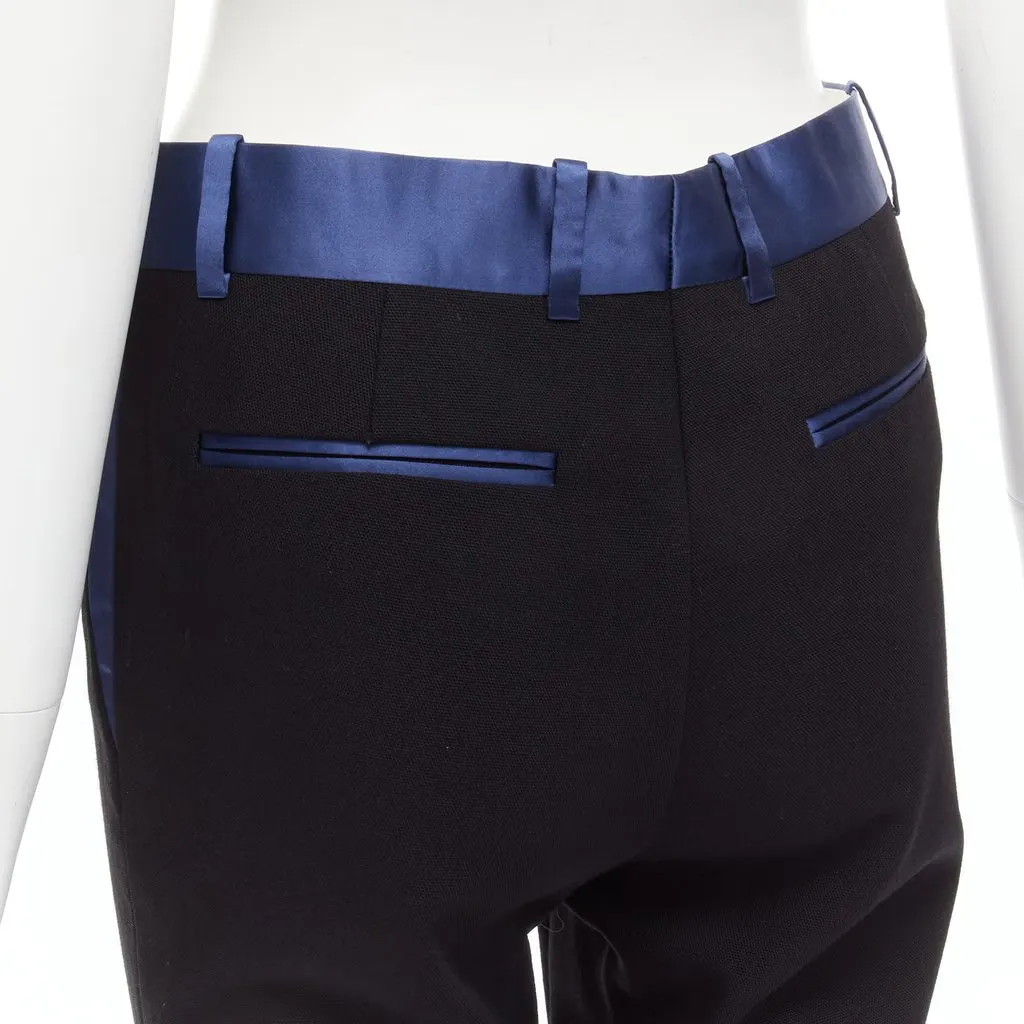 Celine Trimmed Pleated Pants Black Wool Very good - Back View