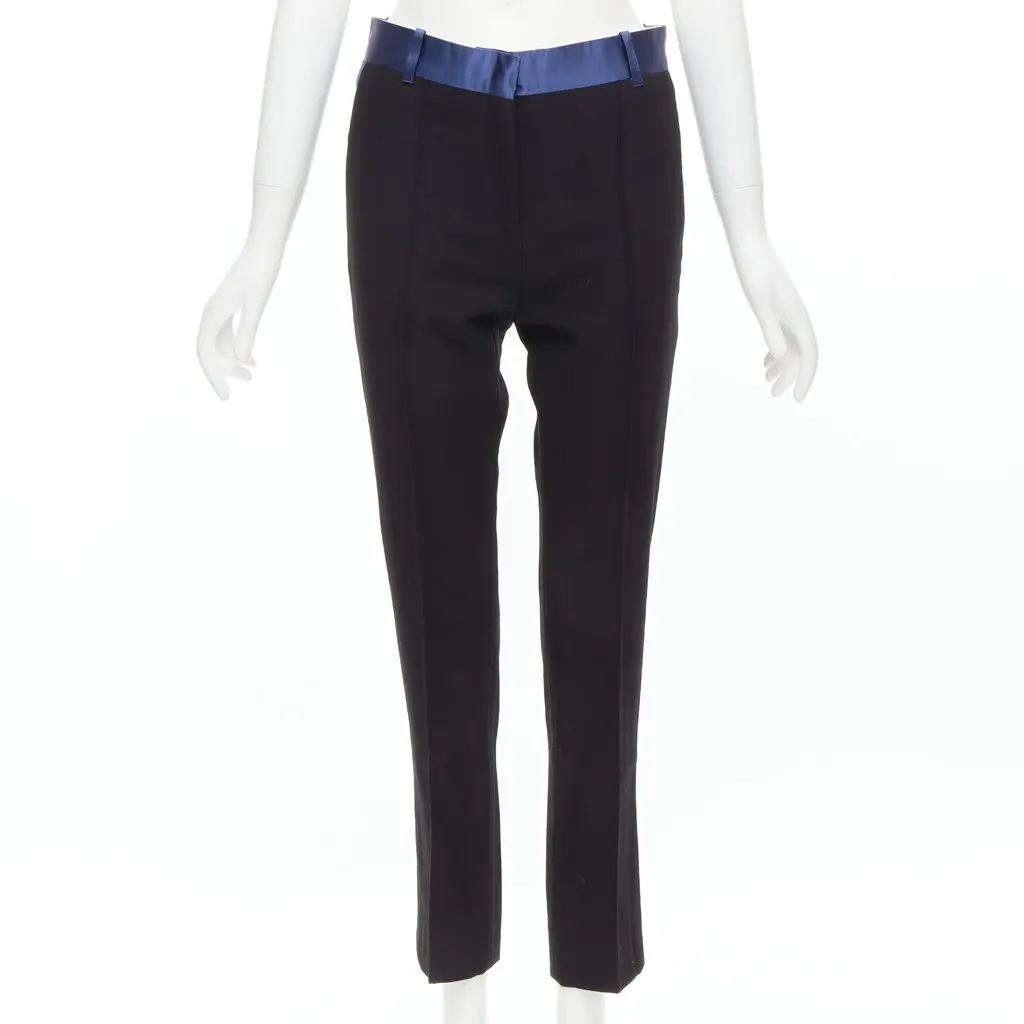 Celine Trimmed Pleated Pants Black Wool Very good - Inside View