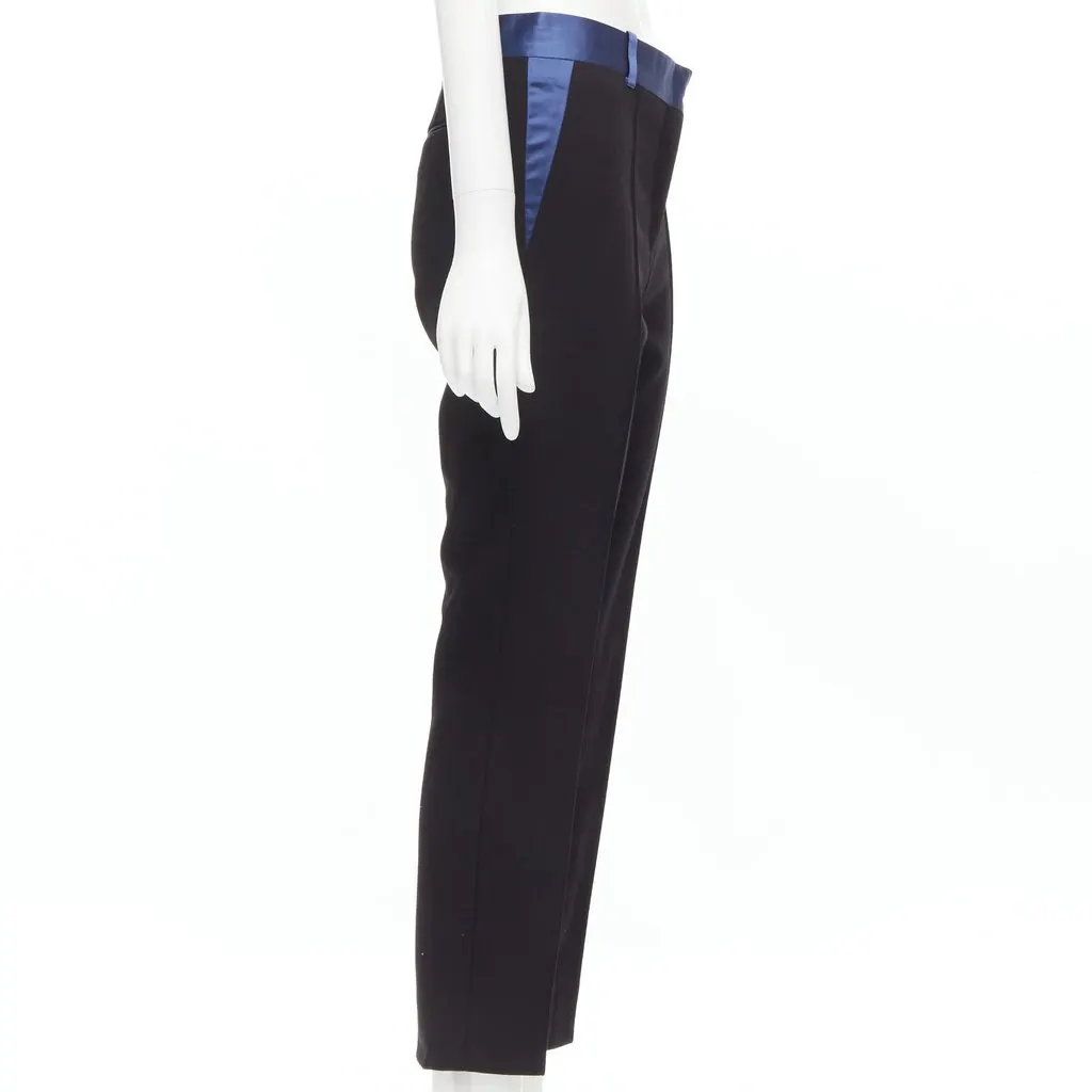 Celine Trimmed Pleated Pants Black Wool Very good - Model View