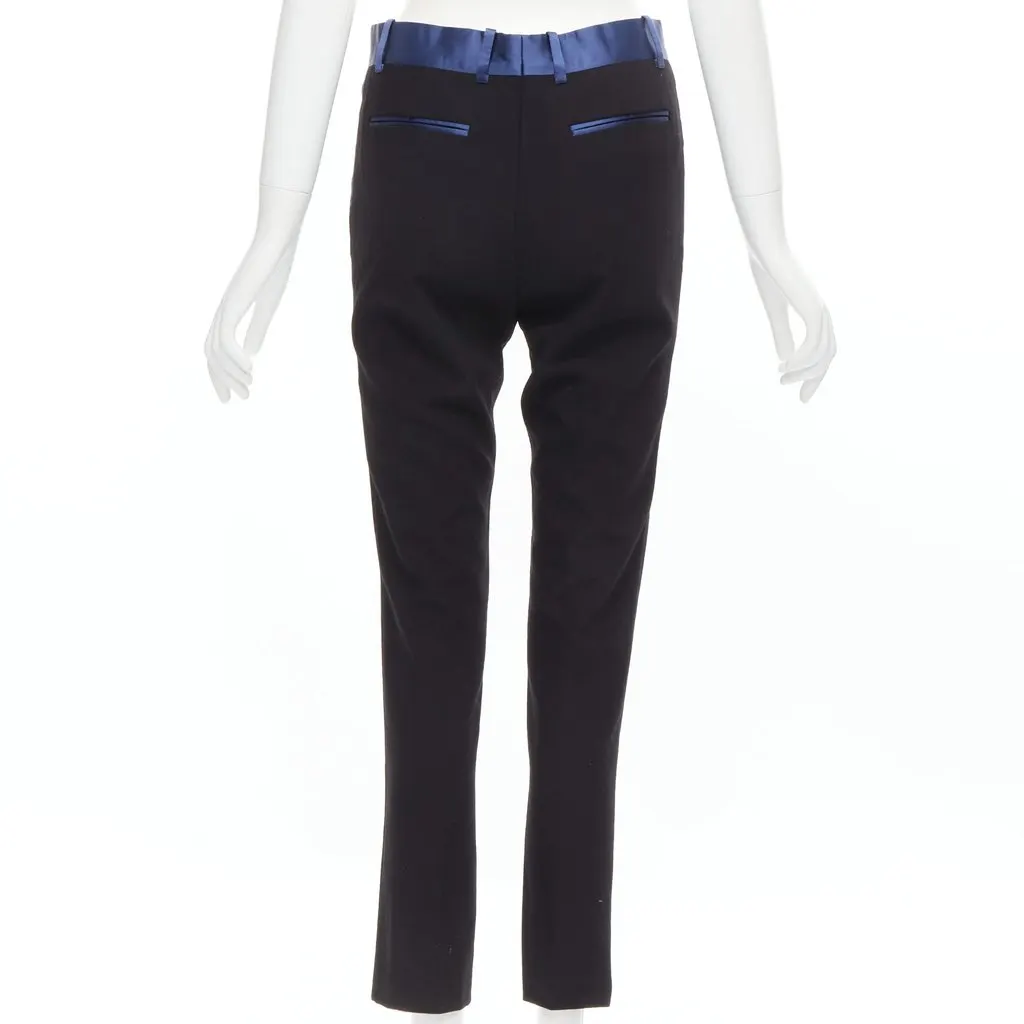 Celine Trimmed Pleated Pants Black Wool Very good - Box View