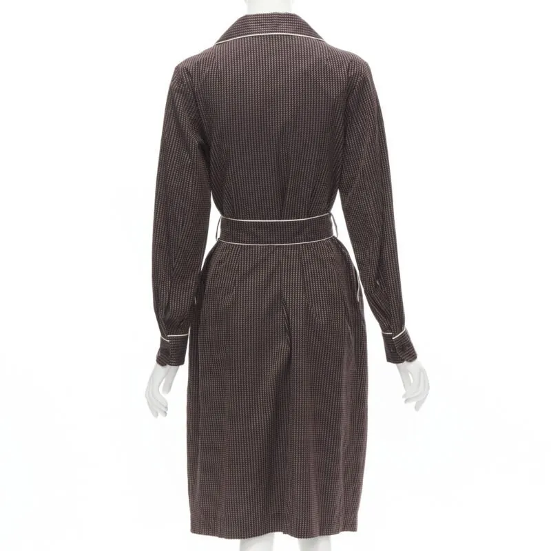 Dries Van Noten Pyjama Robe Dress Burgundy Cotton Never worn, with tag - Box View