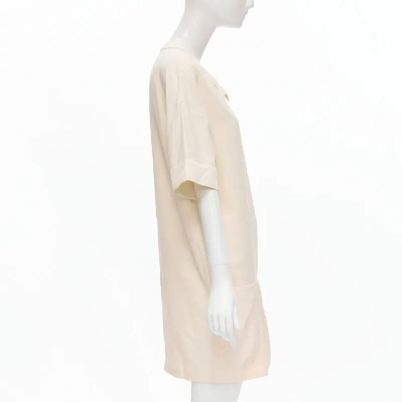 The Row Triple Pocket Dress Beige Silk Very good - Model View