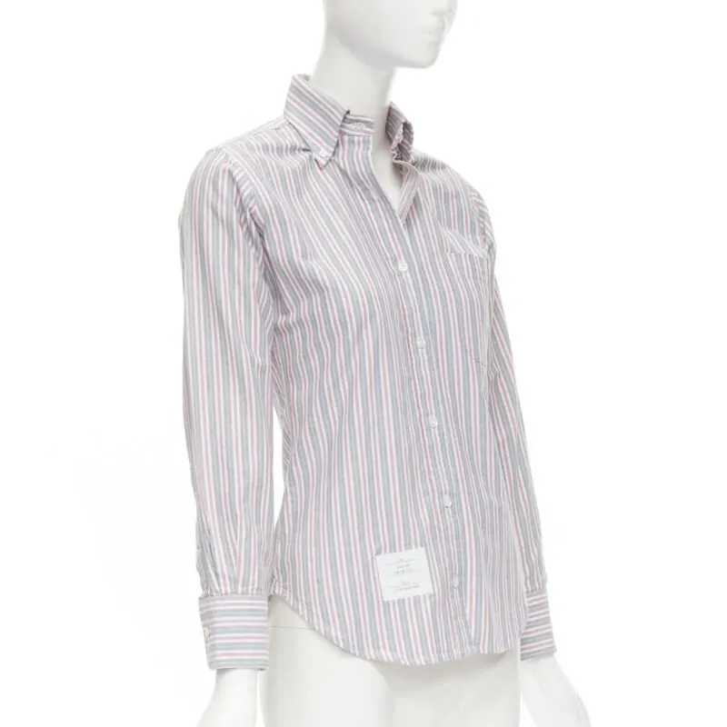 Thom Browne Slim Fit Stripe Shirt Grey Cotton Never worn - Inside View