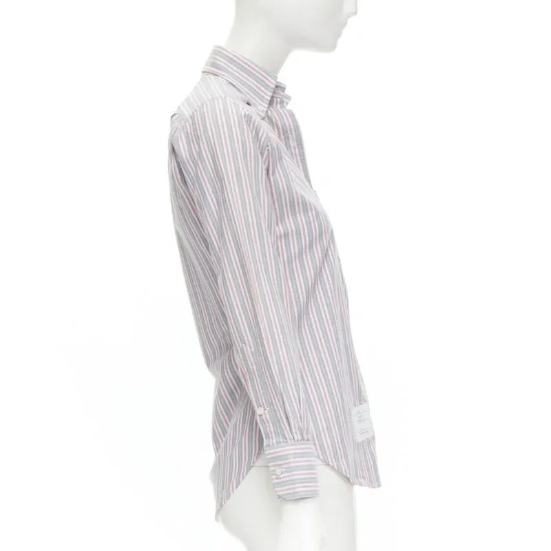 Thom Browne Slim Fit Stripe Shirt Grey Cotton Never worn - Model View