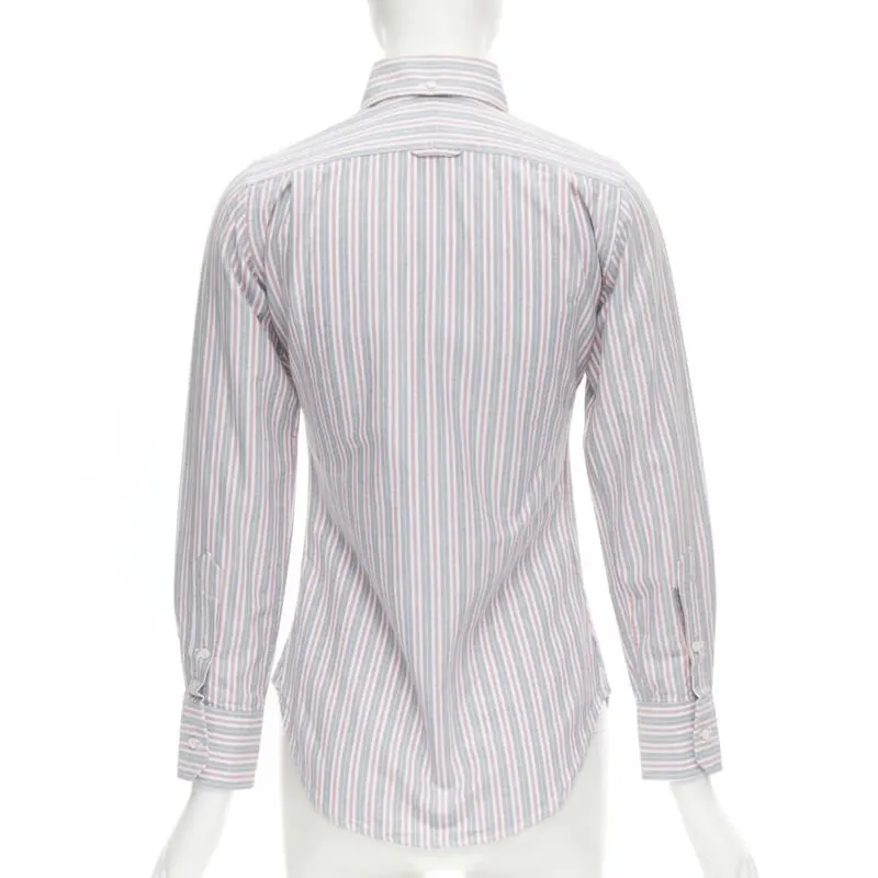 Thom Browne Slim Fit Stripe Shirt Grey Cotton Never worn - Box View