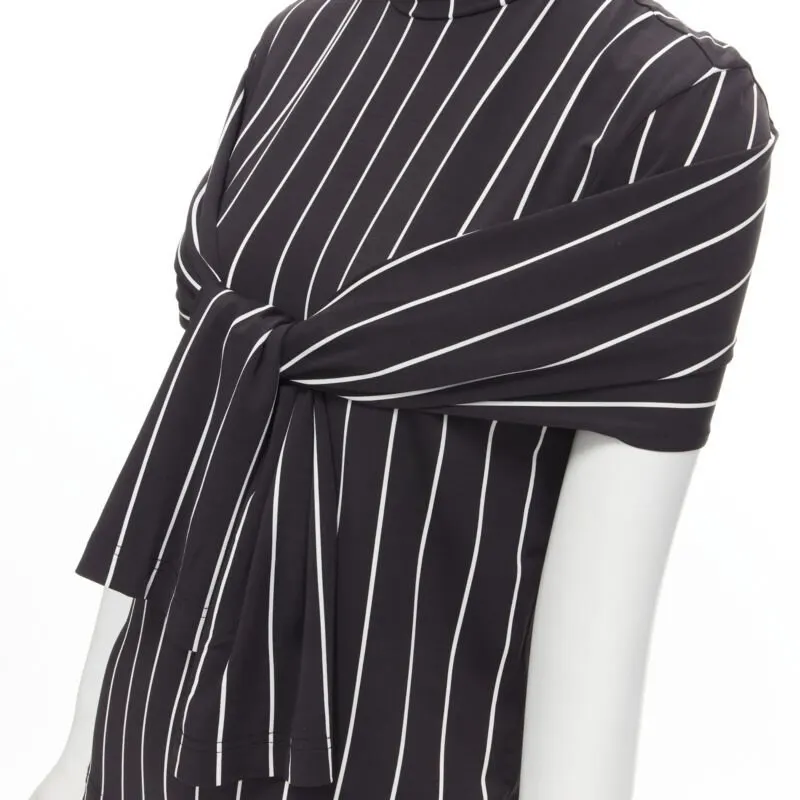 Balenciaga Tie Sleeve Turtleneck Black Viscose Never worn - Back View