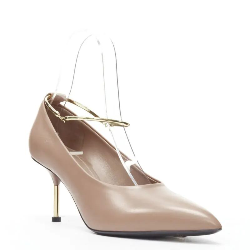Jil Sander Anklet Point Pumps Beige Leather Never worn - Back View