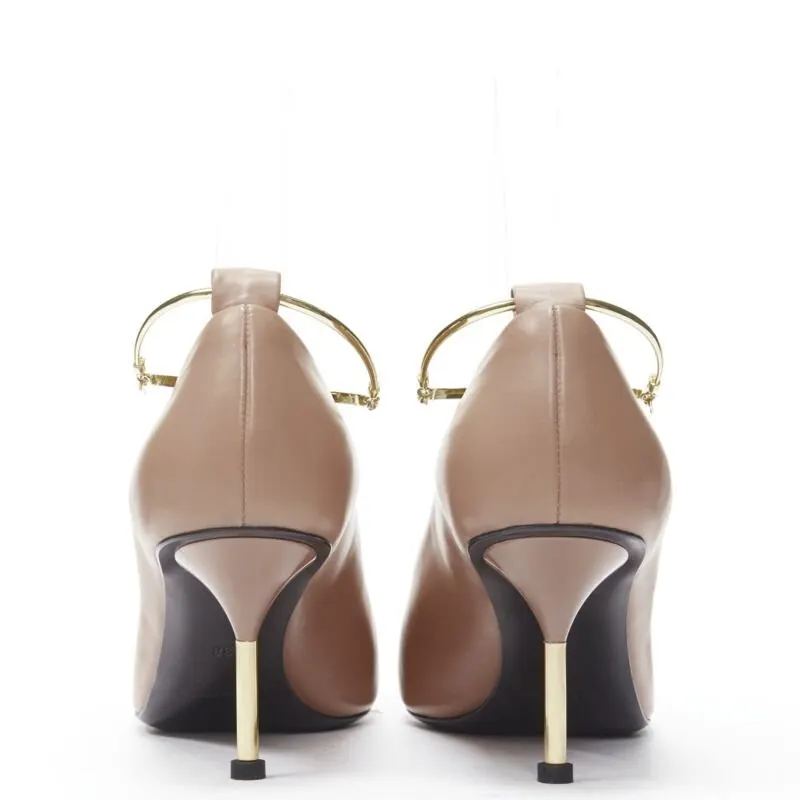 Jil Sander Anklet Point Pumps Beige Leather Never worn - Box View