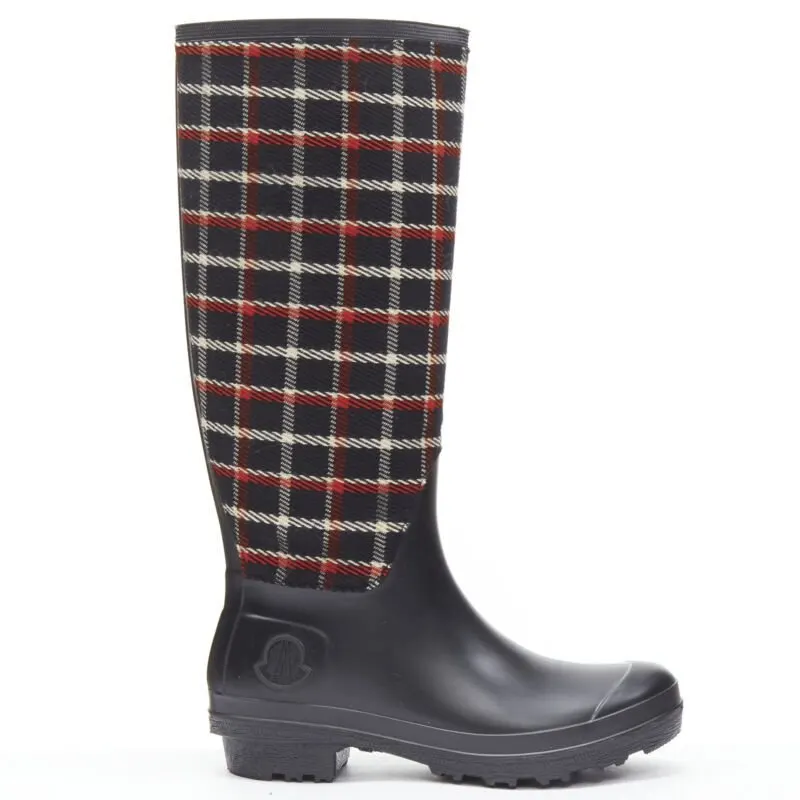 Moncler Gradient Platform Boots Black Rubber Never worn - Front View
