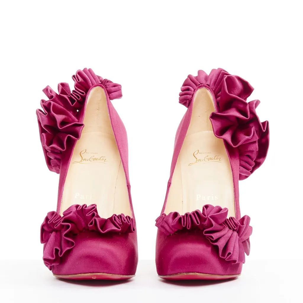 Christian Louboutin Escandria 120 Purple Silk Very good - Inside View