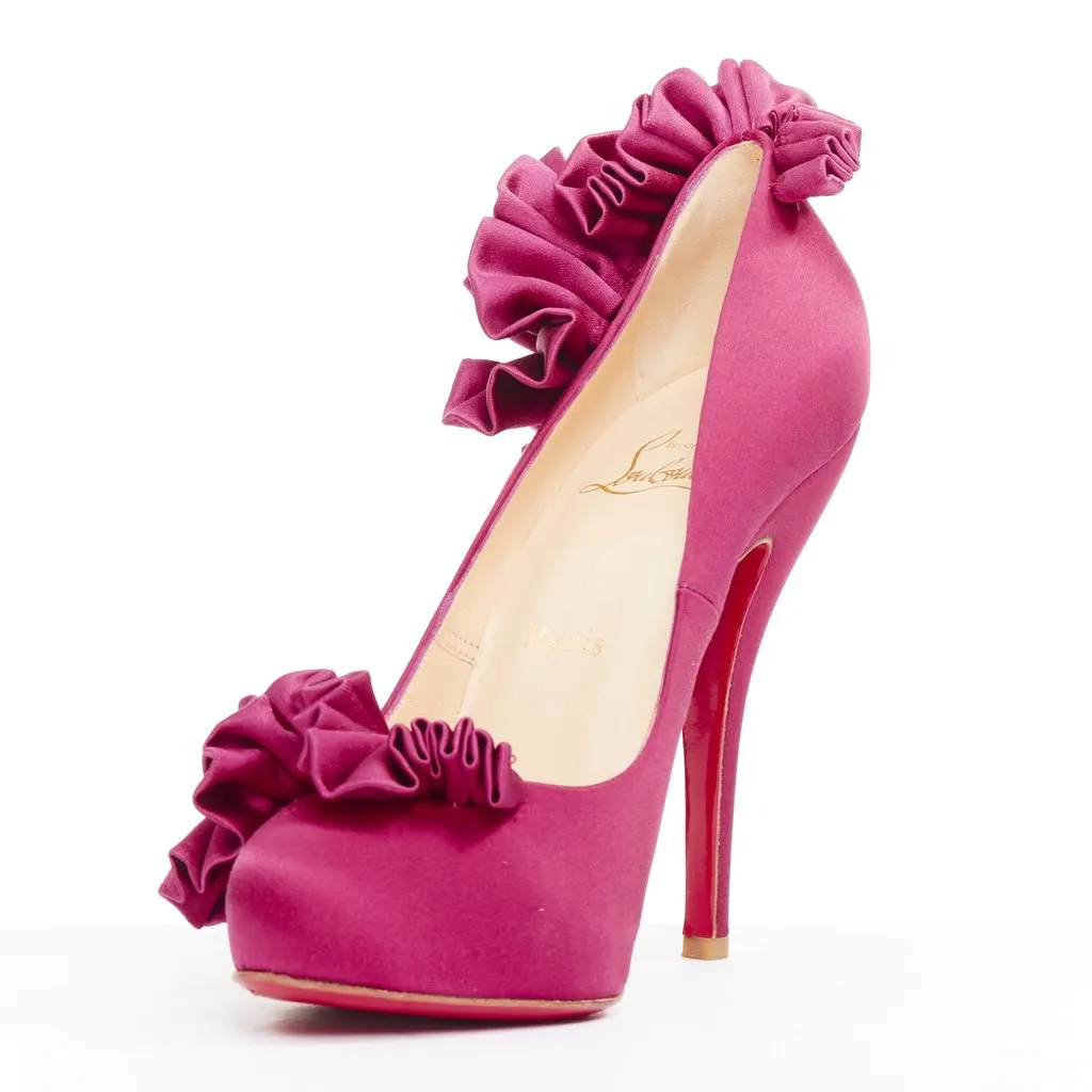 Christian Louboutin Escandria 120 Purple Silk Very good - Model View