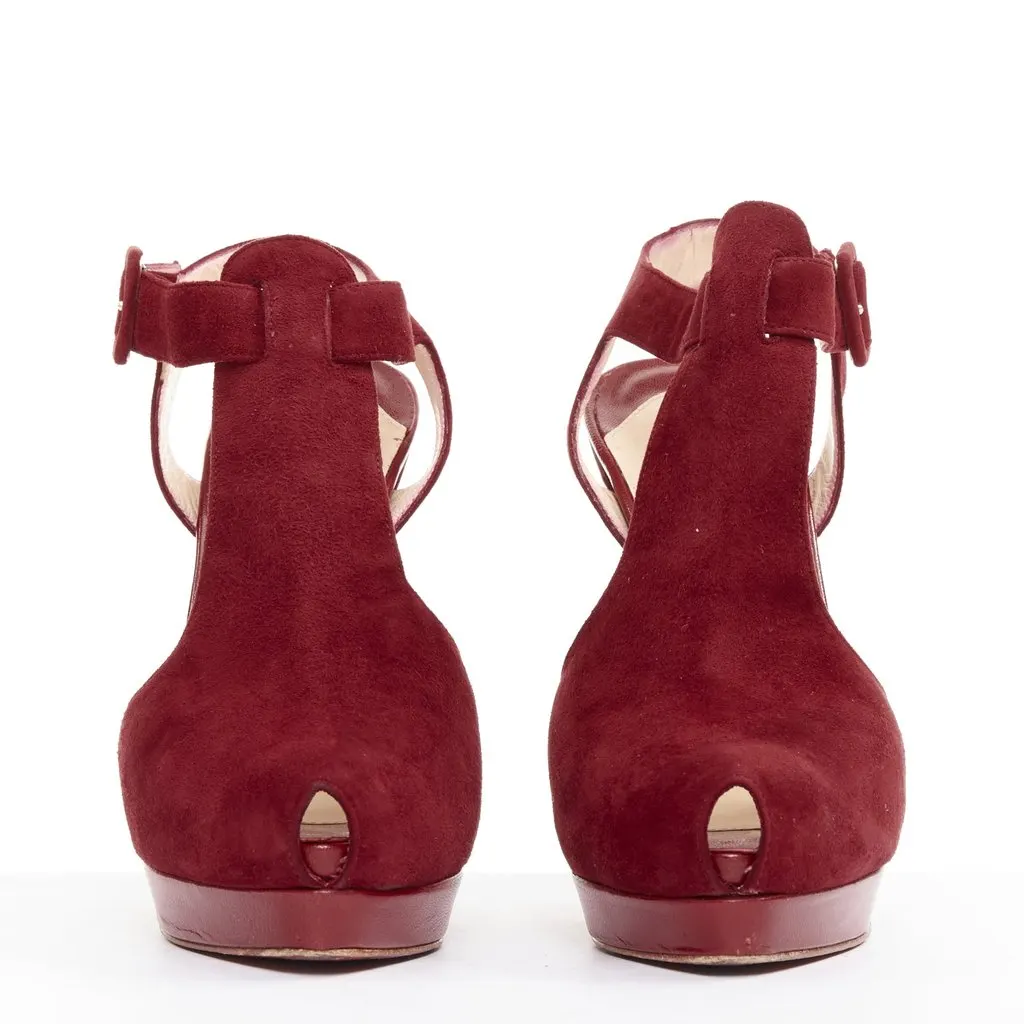 Christian Louboutin Orlan 140 Red Suede Good - Inside View