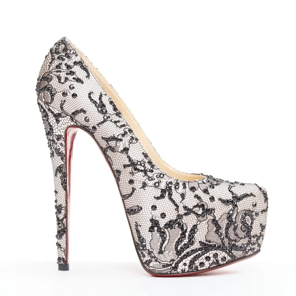 Christian Louboutin Stardust 160 Pink Silk Very good - Front View