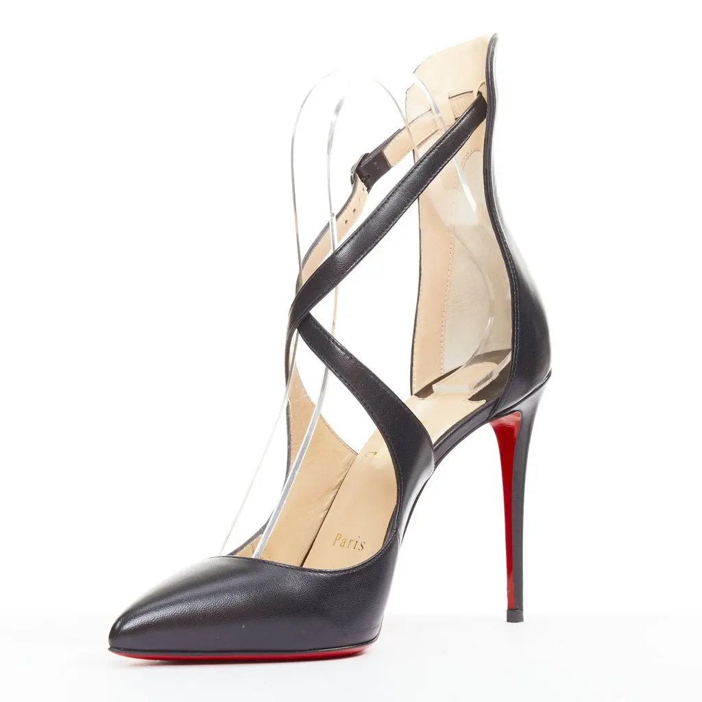 Christian Louboutin Marlenarock 100 Black Leather Very good - Model View
