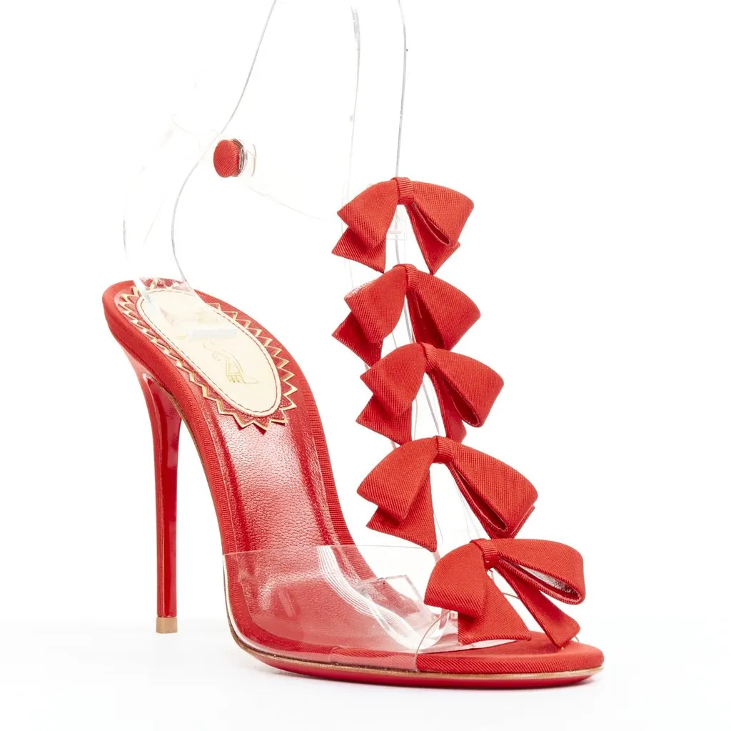 Christian Louboutin Bow Bow 100 20th Anniversary Red Plastic Very good - Front View