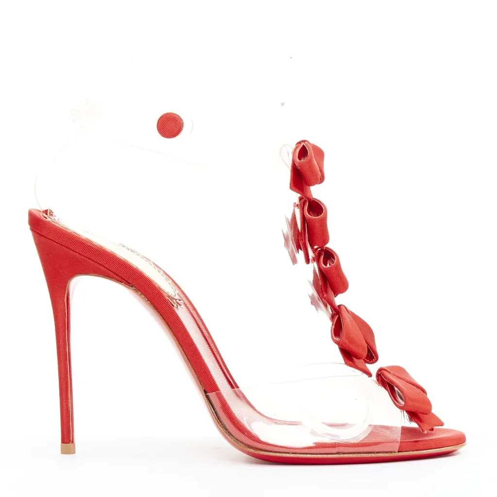 Christian Louboutin Bow Bow 100 20th Anniversary Red Plastic Very good - Back View