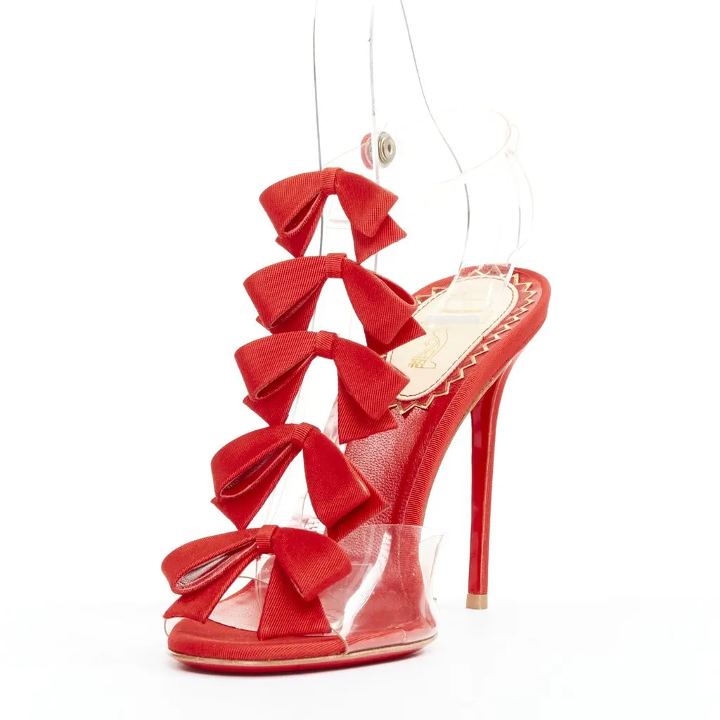Christian Louboutin Bow Bow 100 20th Anniversary Red Plastic Very good - Model View