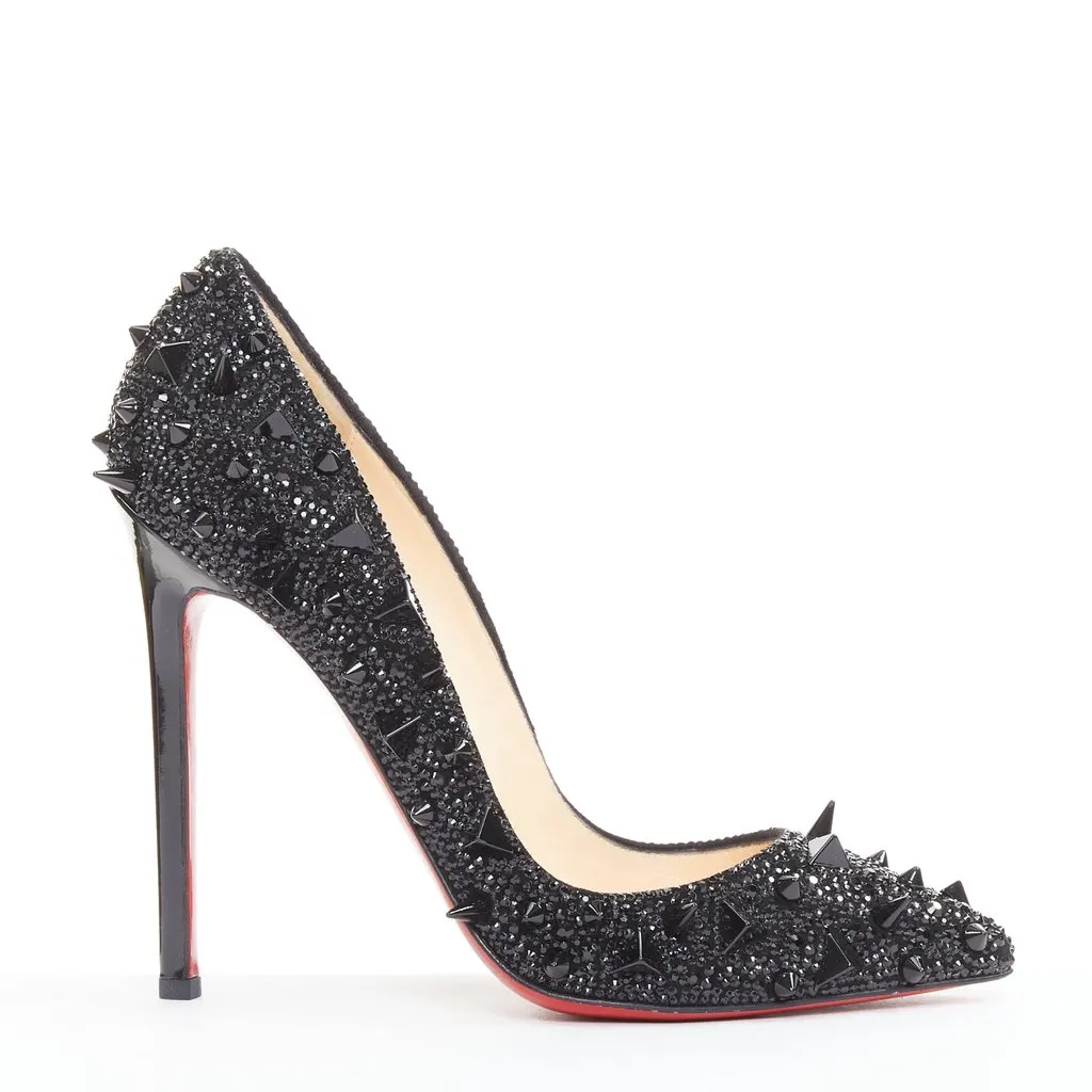 Christian Louboutin Pigalili 120 Black Leather Very good - Front View