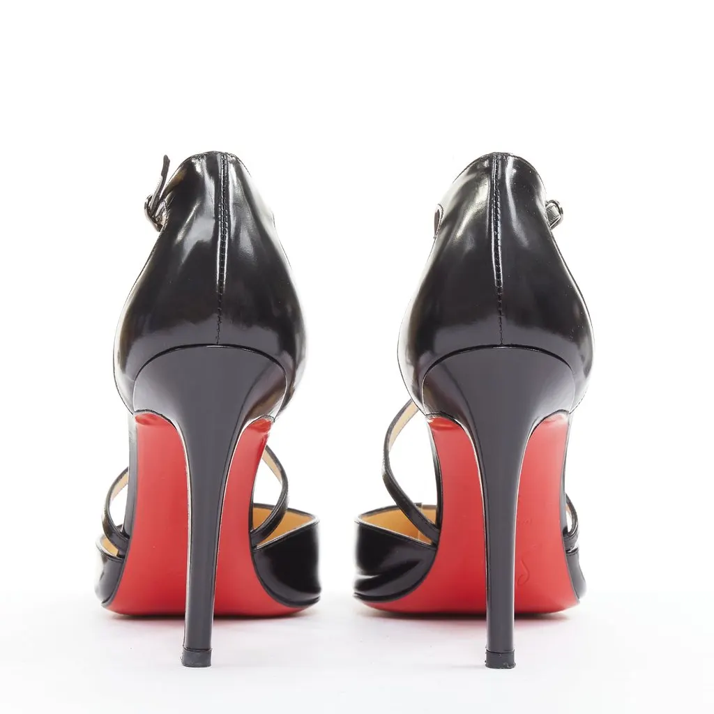 Christian Louboutin Crosspiga 100 Jazz Calf Black Leather Good - Box View